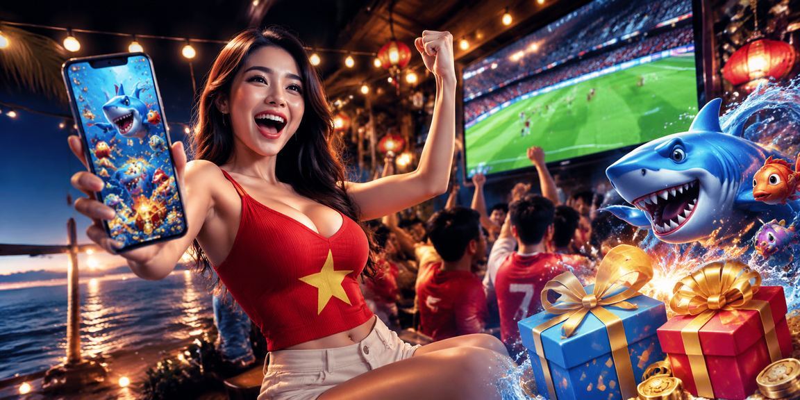 Màn hình điện thoại hiển thị trò chơi bắn cá tại bãi biển Hà Nội